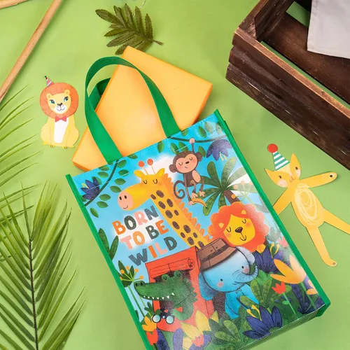 Vista 3 de Loveinside Bolsas de regalo medianas recicladas con asas, bolsa de regalo reutilizable para fiestas de cumpleaños para niños, bolsa de compras – 10