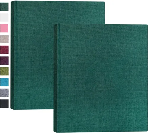 Vista 21 de Mublalbum Paquete de 2 álbumes de fotos pequeños de 4 x 6 pulgadas, cubierta de lino, mini libro de Brag con capacidad para 52 bolsillos verticales