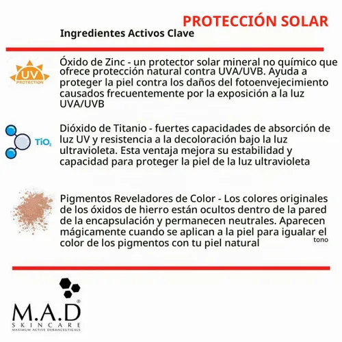 Vista 3 de M.A.D Skincare Photo Guard SPF 50 - Suero de base autoajustable de amplio espectro, neutro, por Maximum Active Dermaceuticals