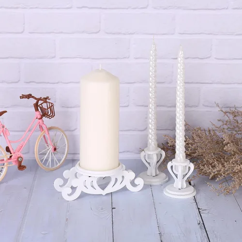 Vista 3 de Unity Candelabro – Juego de velas Unity para ceremonia de boda – Portavelas cónicos de pilar para decoración de centros de mesa de bodas, despedida