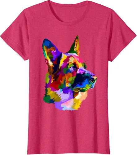 Vista 7 de Camiseta con retrato de pastor alemán para dueños de perros, Negro, S