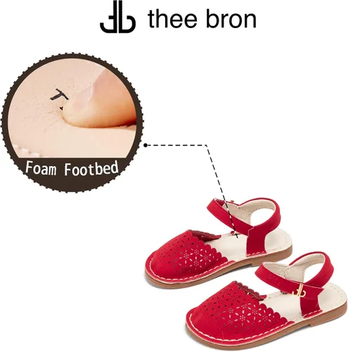 Vista 145 de THEE BRON Sandalias cómodas para niñas, zapatos para niños, sandalias rellenas