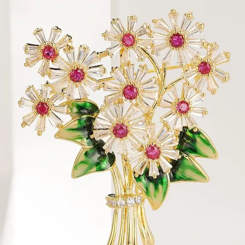 Vista 3 de Broche elegante de flor de perla de diseñador Broches Broches Bisutería para Mujer Moda Regalo de Navidad