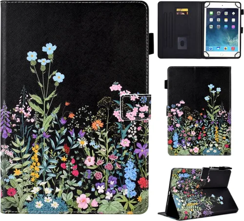 Vista 9 de Funda universal para tablet Android de 10 10.1 pulgadas para iPad, funda con soporte de visión multiángulo, funda protectora de piel sintética Playa