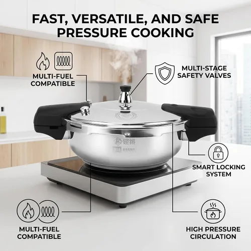 Vista 3 de Olla a presión para estufa, olla a presión de cocina 80KPA para el hogar (11.0 in)