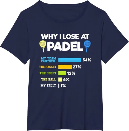 Vista 17 de Camiseta Why I Lose At Padel Answers Not My Fault