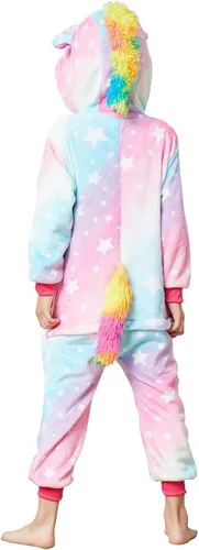Vista 6 de HQFURS Mono de unicornio para niños pijama de animales para cosplay disfraz unisex de Halloween