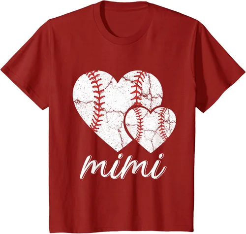 Vista 77 de Camiseta de béisbol Mimi para el Día de la Madre, Negro, S