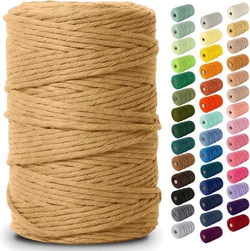 Vista 167 de Nook Theory Hilo de macramé de 3mm 109 yardas - Cuerda de macramé suave de 4mm, 5mm perfecta para nudos - Suministros de macramé para colgadores