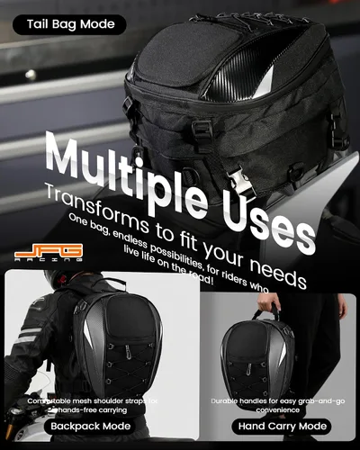 Vista 3 de Bolsa de asiento para motocicleta, doble uso, impermeable, bolsa de almacenamiento, bolsa para guardar el casco