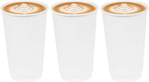 Vista 32 de Restaurantware Tazas de café de papel de 4 onzas, 25 tazas de papel desechables de doble pared, a prueba de fugas, reciclables, tazas calientes
