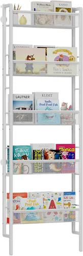 Vista 9 de B8 Kids Bookshelf Wall Mounted, 5-Tier Wall Bookshelf for Kids, Children's Bookcases Organizer for Toys and Books, Metal Toddler Book Shelves for