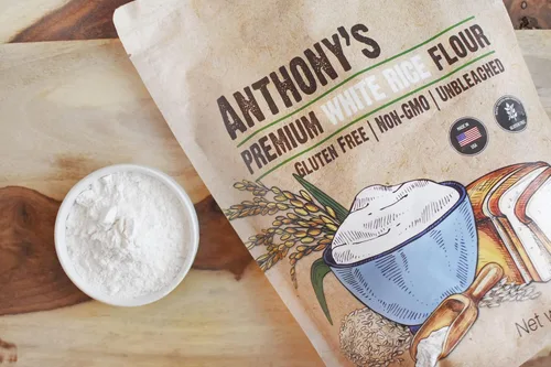 Vista 6 de Harina de arroz blanco premium de Anthony's, 3 lb, sin gluten, sin OGM