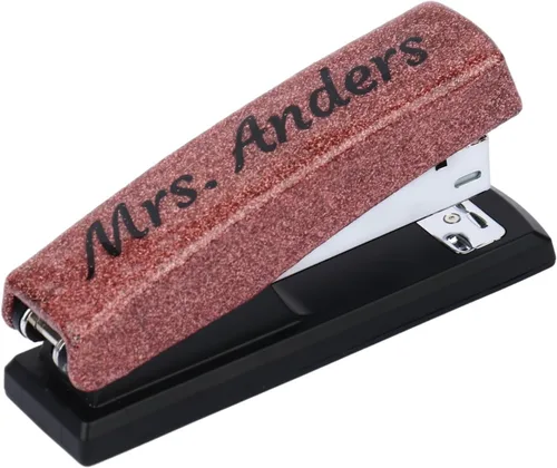 Vista 10 de OXYEFEI Linda engrapadora personalizada con purpurina, engrapadora para escritorio, grapadora para aula, oficina, sin grapa, regalo de Navidad, Verde