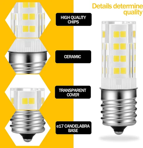 Vista 5 de AC110-130V E17 LED Campana extractora de microondas sobre la bombilla de estufa equivalente a 40W lámpara halógena pieza de repuesto # wb36x10328