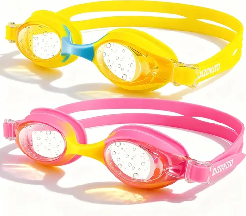 Vista 8 de Paquete de 2 gafas de natación para niños pequeños de 6 a 14 (8 a 12), protección UV antivaho sin fugas, gafas de natación para niños y niñas