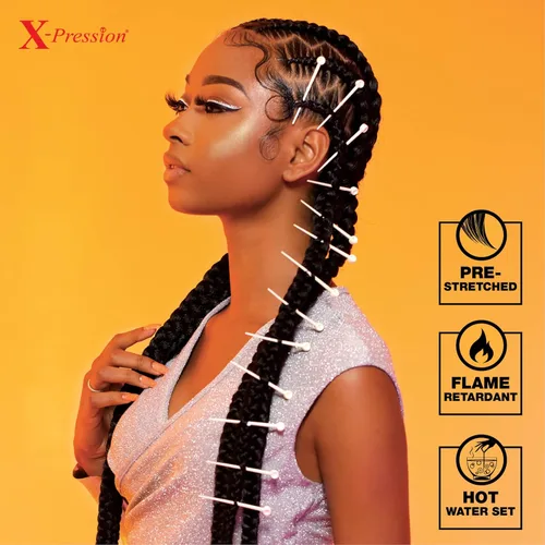 Vista 6 de Sensationnel X-pression - Trenza preestirada para trenzado - 6 piezas de trenza de 58 pulgadas, todo kanekalon retardante de llama sintético para 27