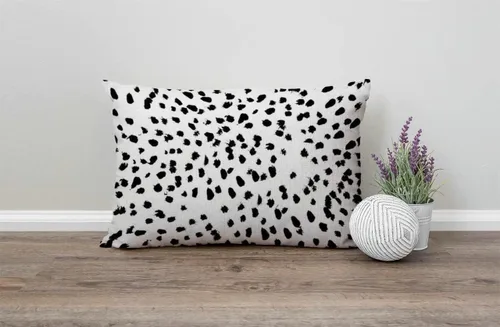 Vista 4 de Solekla Fundas de almohada con puntos dálmatas de 12 x 20 pulgadas, funda de almohada lumbar decorativa para el hogar, funda de cojín de lino