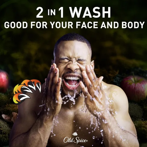 Vista 3 de Old Spice Jabón corporal limpiador para hombres, 3X Defense, 24/7 ducha fresca con aroma duradero, 2 en 1 para cuerpo y cara, Bearglove con aroma