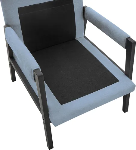 Vista 6 de Roundhill Furniture Kelly Mid-Century - Sillón tapizado de chenilla, color azul