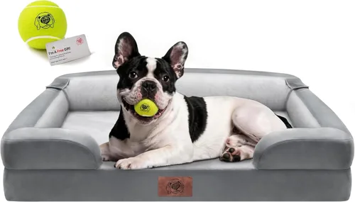 Vista 43 de Cama ortopédica impermeable para perros medianos y grandes Beige