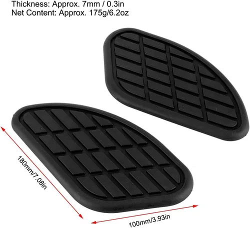 Vista 3 de Protector de combustible, 1 par de calcomanías universales de agarre de rodilla para motocicleta, protector vintage (negro)