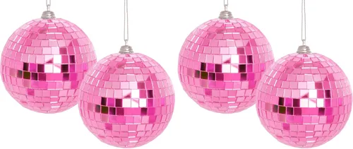 Vista 10 de 2 Piezas de Bolas de Espejo de Discoteca Bolas Colgantes para Efecto de Luz de DJ de Discoteca de los 50s 60s 70s Fiesta Decoración del Hogar