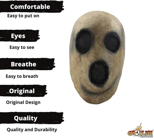 Vista 6 de Eioflia Máscara facial espeluznante pálida de Halloween, disfraz de calavera fantasma, disfraz de cosplay de fiesta de Halloween, máscara facial