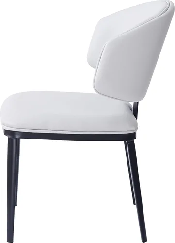 Vista 8 de Juego de 2 sillas de comedor tapizadas de piel sintética, sillas auxiliares para comedores, cocinas, salas de estar, juegos de mesa y sillas, silla
