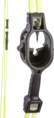 Vista 6 de Bear Archery Spark - Juego de arco juvenil, recomendado para edades de 5 a 10 años, ambidiestro, incluye 2 flechas, protector de brazos, carcaj