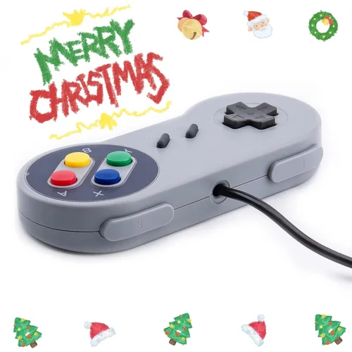 Vista 2 de Rii Game Controller, Retro USB Controller for PC Gaming, Super Classic Wired Game Emulator Controller for PC, Raspberry Pi, Windows,Mac,Liunx