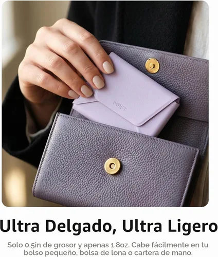 Vista 3 de MOFT Cartera magnética para mujer con 8 tarjetas, bloqueo RFID, Rosa claro, Diseño ágil para viajes y viajes