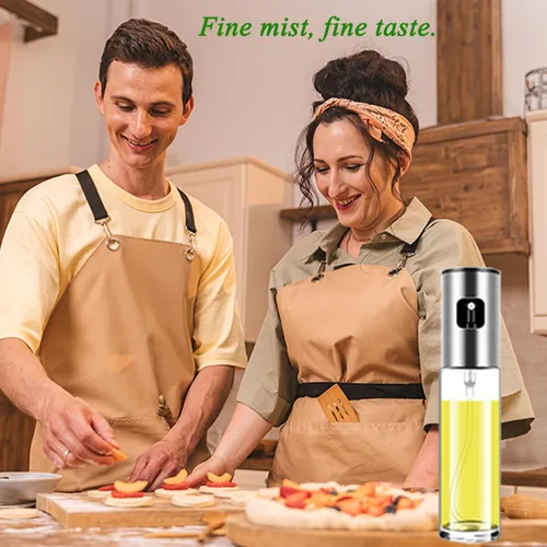Vista 2 de Pulverizador de aceite de oliva para cocinar, rociador para freidora de aire, vinagre de canola, aceite vegetal, mini botella portátil, utensilios
