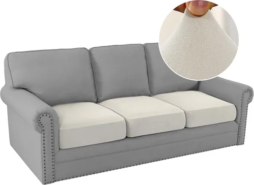 Vista 9 de H.VERSAILTEX Fundas de cojín de vellón para sofá, fundas elásticas para sillas de sala de estar, fundas de sofá modular, tela cómoda y duradera