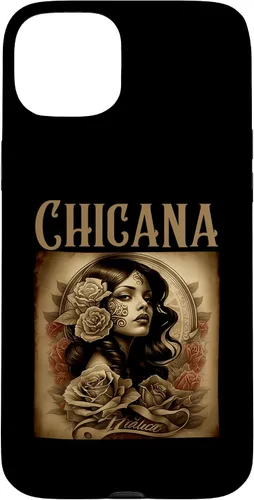 Vista 9 de iPhone 16 Chicana Style Tattoos Clothes Women Mexican American Latina Case