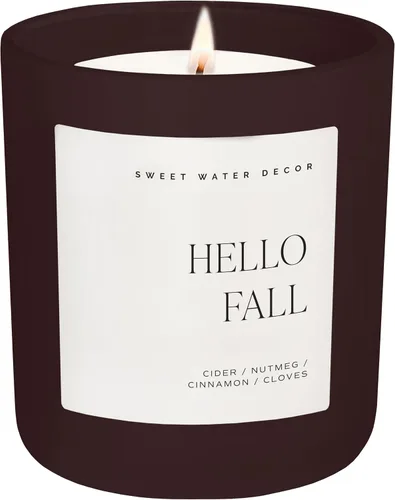 Vista 13 de Sweet Water Decor Vela de otoño para el hogar, perfumada - Manzana Maple & Bourbon - Vela de cera de soja de larga duración 70 horas de combustión