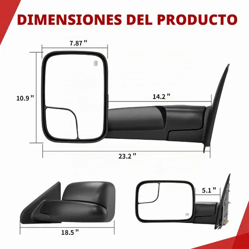 Vista 6 de YITAMOTOR Espejo de remolque compatible con Tacoma 2005-2015