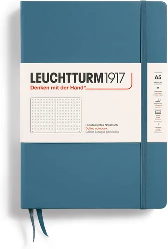 Vista 22 de LEUCHTTURM1917 - Cuaderno de tapa dura mediano A5 con 251 páginas numeradas para escritura y diario (negro, liso)
