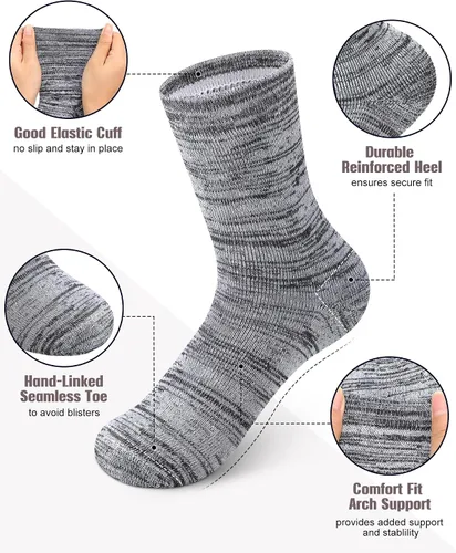 Vista 2 de Toulite 20 pares de calcetines de lana para hombre, gruesos, térmicos, cálidos, de invierno, cálidos, para campamento, senderismo, calcetines suaves