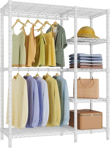 Vista 10 de VIPEK V7S Clothes Rack Heavy Duty Max Load 720lbs, Garment Rack with 7 Tiers Adjustable Shelves Portable Closet Metal Sturdy Wardrobe Storage System