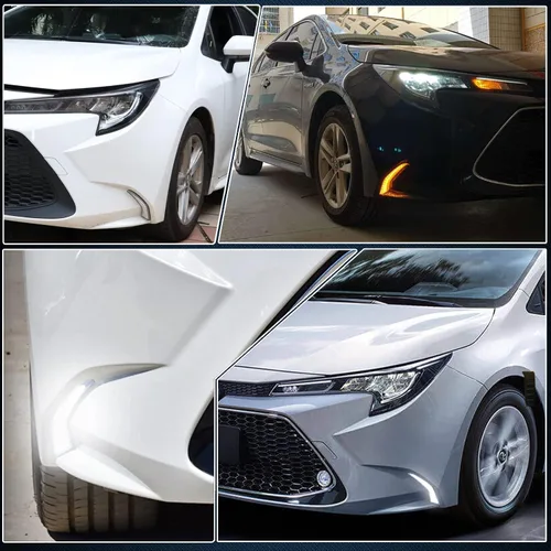 Vista 6 de Luz LED de circulación diurna con señal de giro secuencial Switchback blanca/ámbar para parachoques delantero compatible con Toyota Corolla