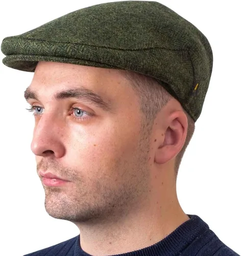 Vista 6 de Gorra plana 100% lana Hatman of Ireland hecha a mano en Irlanda marino