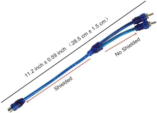 Vista 2 de Juego de 4 adaptadores de cable de audio divisor RCA Y 1 hembra a 2 conectores macho