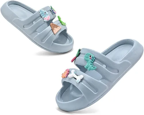 Vista 4 de Sandalias deslizantes para niñas y niños pequeños, antideslizantes, bonitos, ligeros, zapatos de agua de verano, para la ducha, al aire libre