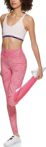 Vista 2 de Tommy Hilfiger Leggings de compresión gráfica de tiro alto para mujer