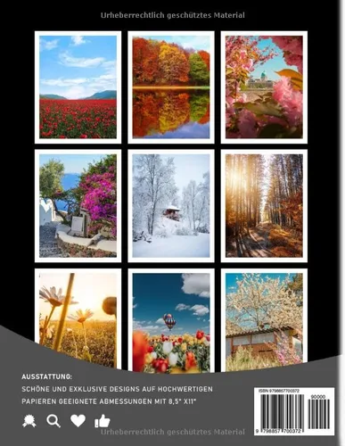 Vista 2 de VIER JAHRESZEITEN Fotobuch Frisches und warmes Wetter in der Natur für jeden, der Dekoration liebt 40+ Seiten hochwertige Bilder zur Entspannung
