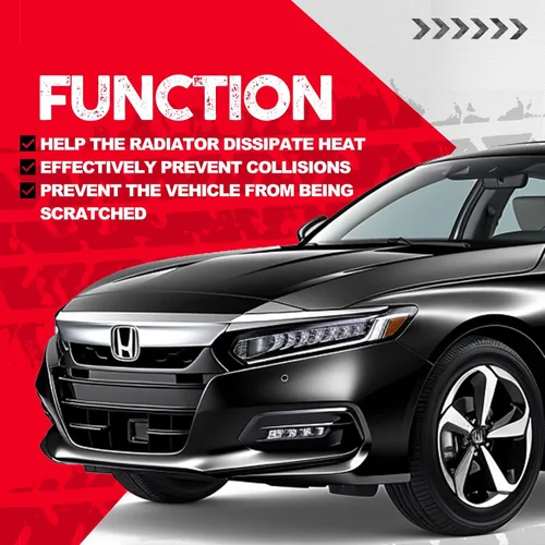 Vista 4 de KUAFU Juego de 3 piezas para parrilla delantera y cubierta de párpados compatible con Honda Accord 10th Gen Sedán 2018-2020, parrilla superior