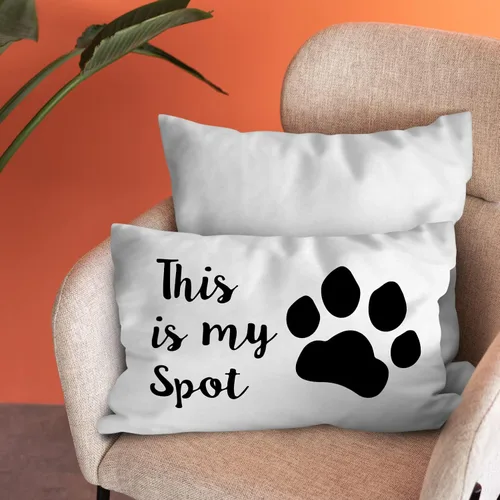 Vista 4 de Burosev Reservado para el perro, fundas de almohada suaves reversibles de doble cara, divertida pata de mascota This is My Spot, decoración