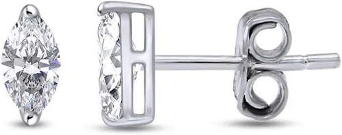 Vista 6 de Marquise Stud Earrings for Women with Moissanite And White Cubic Zirconia