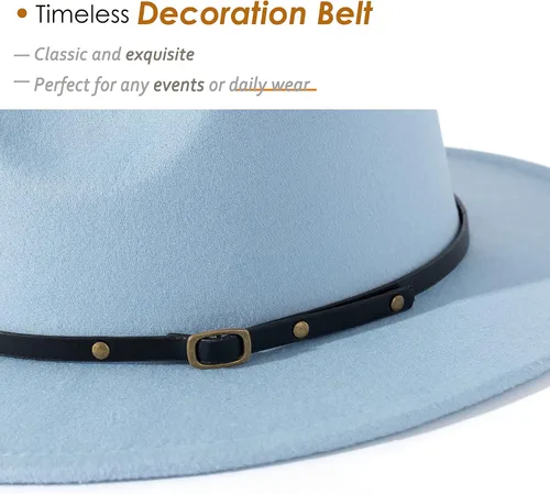 Vista 18 de Lisianthus - Sombrero con cinta con hebilla de ajuste, para mujer, modelo Fedora